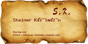 Steiner Kálmán névjegykártya